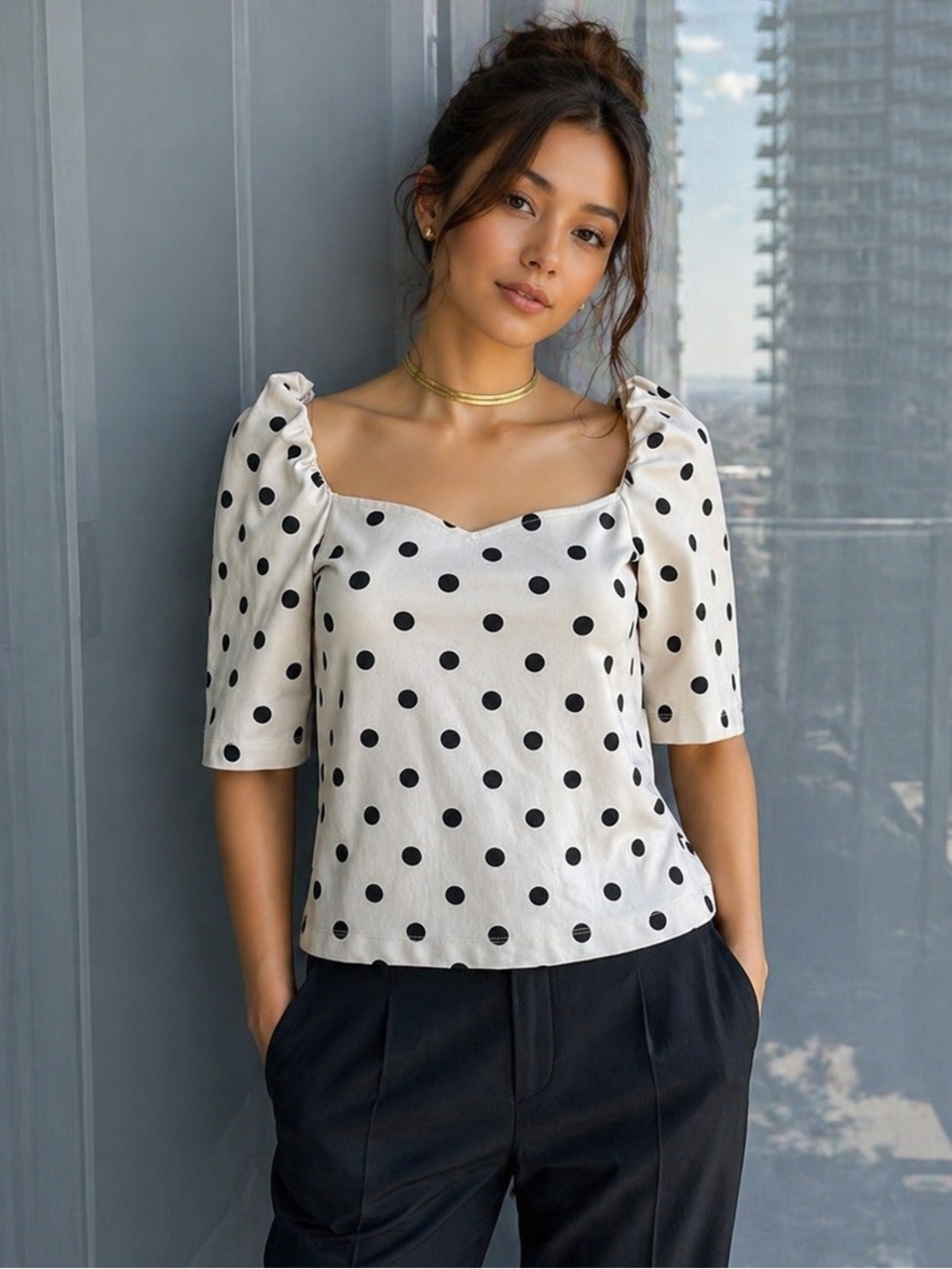Zara Polka Dot Top
